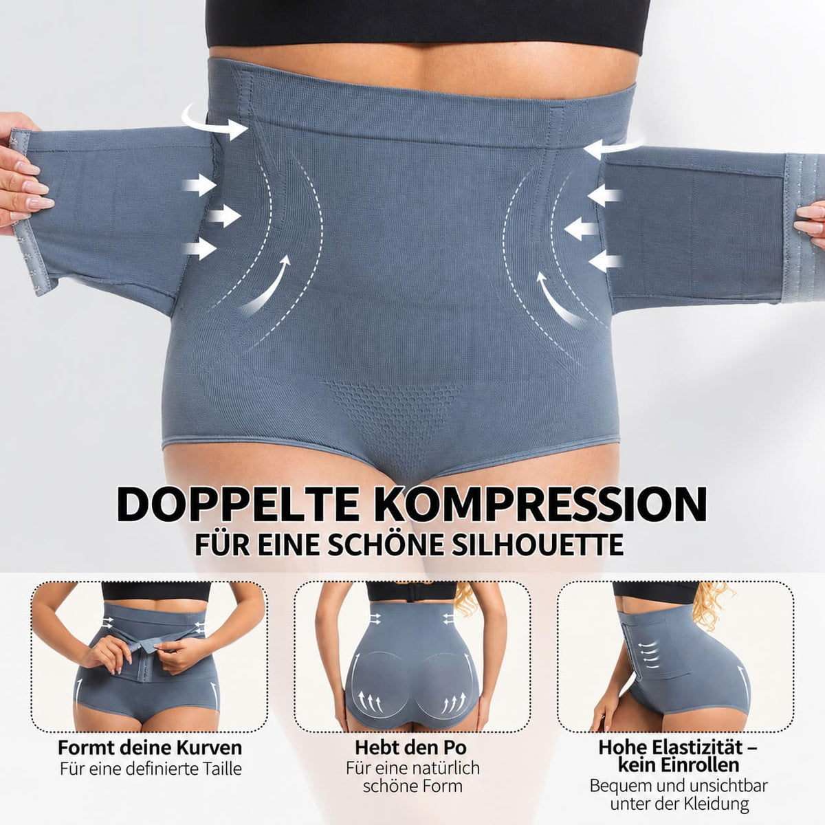 Nahtloser Damen-Shapewear Formslip mit Hohem Bund – Stark Formende Bauchweg-Unterwäsche mit Taillen- und Po-Kompression