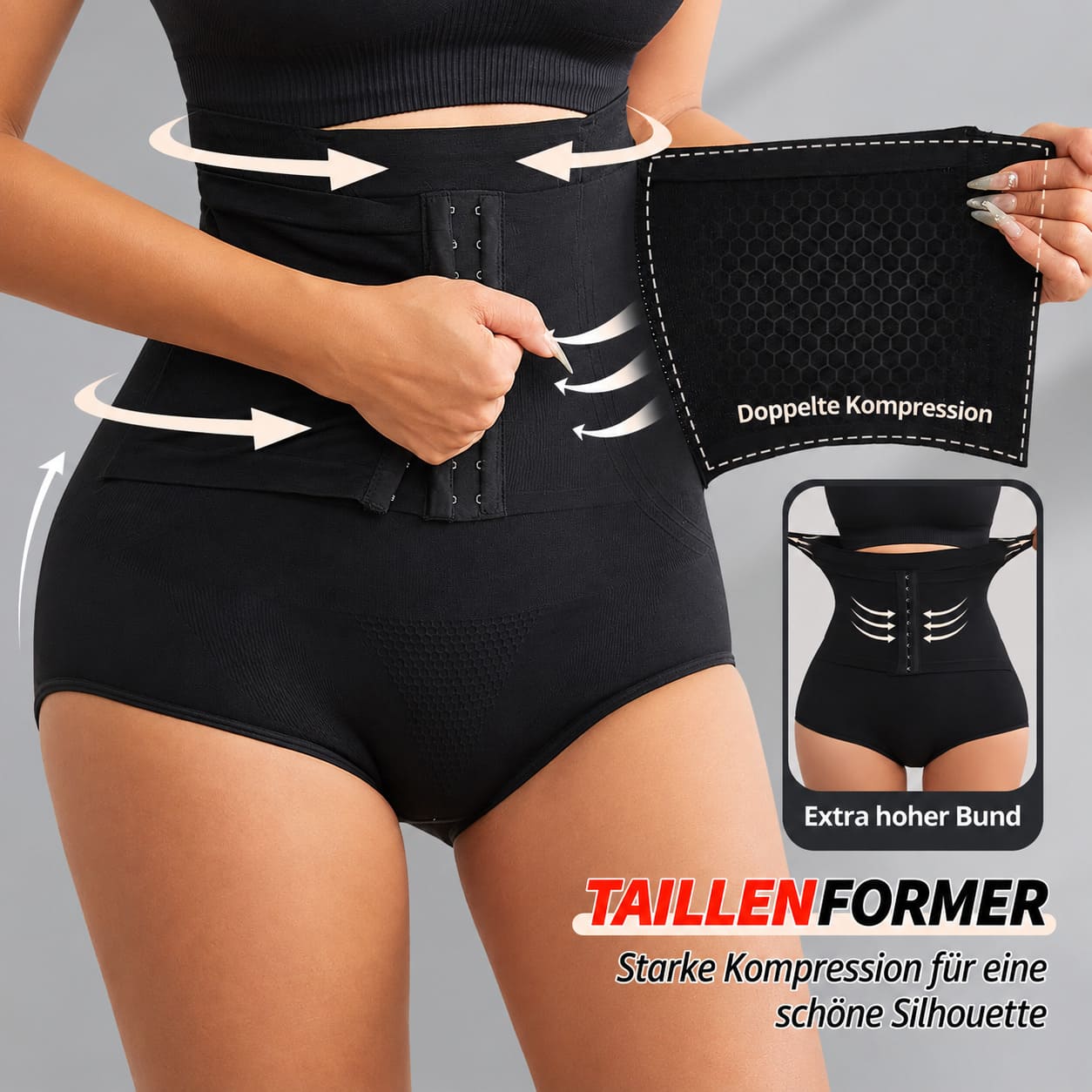 Nahtloser Damen-Shapewear Formslip mit Hohem Bund – Stark Formende Bauchweg-Unterwäsche mit Taillen- und Po-Kompression