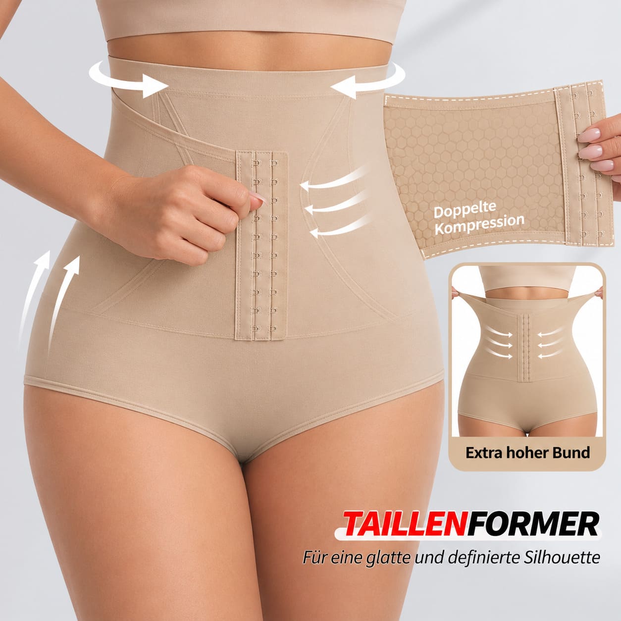 Nahtloser Damen-Shapewear Formslip mit Hohem Bund – Stark Formende Bauchweg-Unterwäsche mit Taillen- und Po-Kompression