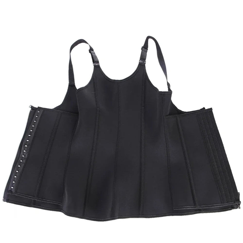 Damen Waist Trainer Tank Top Body Shaper mit Reißverschluss Bauchkontrolle Ärmellose Shapewear Activewear