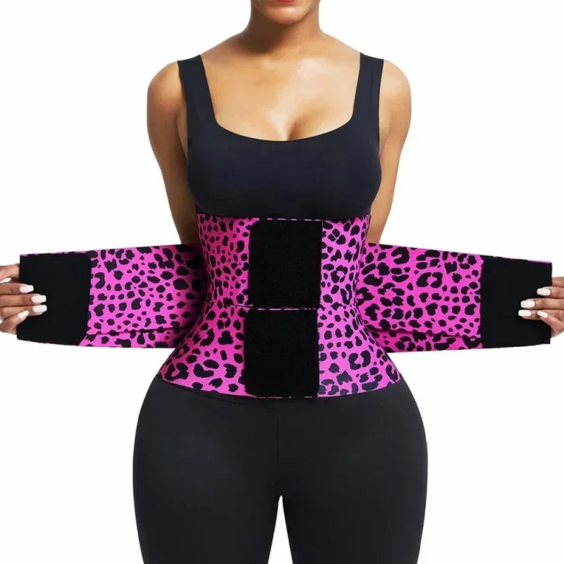 Dreifach Wickelbarer Damen-Shapewear Taillenformer im Leoparden-Design – Verstellbarer Bauchweg-Formgürtel mit Starker Kompression für eine Definierte Taille