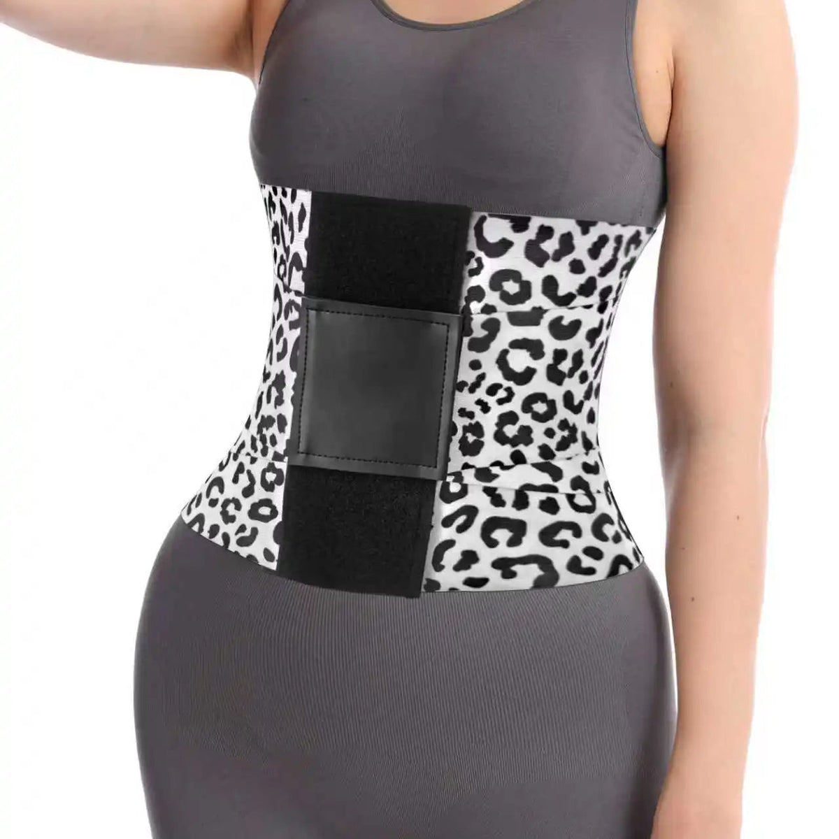 Dreifach Wickelbarer Damen-Shapewear Taillenformer im Leoparden-Design – Verstellbarer Bauchweg-Formgürtel mit Starker Kompression für eine Definierte Taille