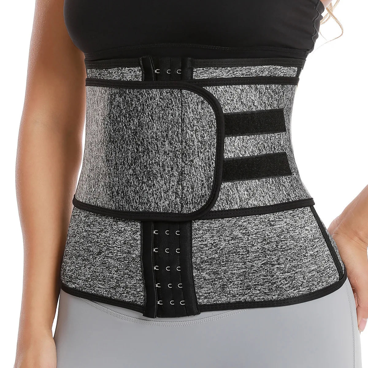 Damen Sweat Bauchkontrolle Shapewear Gürtel mit Reißverschluss und Brustunterstützung für Workout und Waist Training